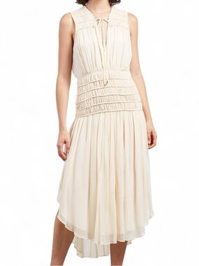 Shonna Joy Delphine Sleeveless Corded Cream Midi Dress NWT